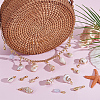 Aluminium Bag Extender Chains and Shell & Resin Pendant Decorations HJEW-PH02529-4