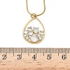 304 Stainless Steel Micro Pave Clear Cubic Zirconia Pendant Necklaces for Women NJEW-Z103-01G-05-5