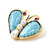 Butterfly Alloy Resin Lapel Pin Brooches for Clothes RB-CBAFC3E-02G-2