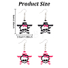 ANATTASOUL 2 Pairs 2 Colors Resin Star with Skull Dangle Earrings EJEW-AN0002-45-2