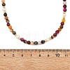Dyed & Heated Faceted Round Natural Agate and Cultured Freshwater Pearl Beaded Necklaces for Women NJEW-JN06240-01-4