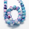 Natural Dyed White Jade Gemstone Bead Strands X-G-R271-6mm-XP19-1