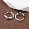 Fireworks 925 Sterling Silver Micro Pave Clear Cubic Zirconia Hoop Earrings EJEW-K317-02P-2