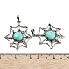 Synthetic Turquoise Spider Web Pendants G-Q163-09AS-01-3