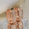 Oval Brass Micro Pave Cubic Zirconia Hoop Earrings WG8C9EE-04-1