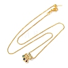 Brass Pave Colorful Cubic Zirconia Pendant Box Chain Adjustable Slider Necklaces NJEW-D348-03D-G-4