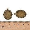Tibetan Style Antique Silver Alloy Flat Oval Pendant Cabochon Settings TIBEP-M022-19AB-3