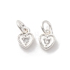 Brass Micro Pave Cubic Zirconia Charms KK-C071-09S-1