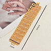 Elegant Alloy Cubic Zirconia Hollow Floral Filigree Rectangle Link Chain Bracelets for Women BY9230-2