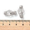 925 Sterling Silver Micro Pave Clear Cubic Zirconia Fold Over Clasps STER-K176-24P-3