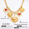 Ocean 304 Stainless Steel Enamel Red Pendant Necklaces FS-WG3F40F-05-1