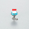 Titanium Steel Cubic Zirconia Square Dermal Anchor Base/Top for Women Men WG87C2F-06-1