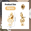 6Pcs Musical Note 304 Stainless Steel Lapel Pin Backs for Backpack Clothes JEWB-FH0003-12G-2