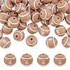 40Pcs Printed Round Silicone Focal Beads SIL-OC0001-24B-1