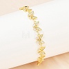 Brass Micro Pave Clear Cubic Zirconia Link Chain Bracelets for Women BJEW-A090-10D-G-3