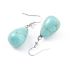 Synthetic Turquoise Dangle Earrings EJEW-P143-C09-2