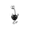 Brass Rhinestone Piercing Split Navel Ring Belly Rings WGB9F5B-02-1