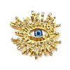 Evil Eye Alloy Rhinestone Brooches for Backpack Clothes JEWB-A030-01G-2