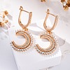 Brass Micro Pave Cubic Zirconia Hoop Earrings EJEW-K300-50G-02-2