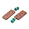 Natural Turquoise with Poplar Wood Big Pendants FIND-Z048-02-2
