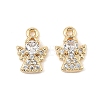 Brass Micro Pave Cubic Zirconia Charms KK-C155-03G-01-1