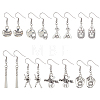 8 Pairs 8 Style Softball Sport Theme Alloy Dangle Earrings EJEW-AN0003-21-1