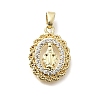 Brass Micro Pave Cubic Zirconia Pendants KK-P336-01E-G-1