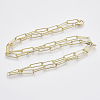 Brass Round Oval Paperclip Chain Necklace Making MAK-S072-05B-LG-2