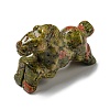 Natural Unakite Carved Healing Horse Figurines DJEW-D012-05B-1