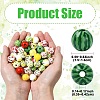 100Pcs 10 Styles Fruit Printed Wood European Beads WOOD-YW0001-86-3