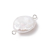 Natural Keshi Pearl Connector Charms PALLOY-JF04188-01-4