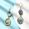 Brass Natural Abalone Shell Dangle Earrings EJEW-F388-01A-G-3