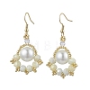 Paw Print Imitation Pearl & Glass Seed Beads Dangle Earrings EJEW-MZ00386-04-2