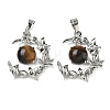 Natural Tiger Eye Pendants G-B194-01P-07-1