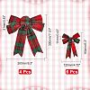 10Pcs 2 Style Christmas Theme Tartan Pattern Polyester Bowknot AJEW-CA0002-64-2