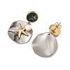 2 Pairs Paua Shell with Non-Tarnish 201 Stainless Steel Stud Earrings EJEW-JE07477-5