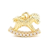 Brass Micro Pave Clear Cubic Zirconia Charms CU-CBAD306-19G-1