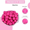 80Pcs Round Silicone Focal Beads SIL-SZ0001-24-38-2