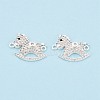 Brass Micro Pave Clear and Black Cubic Zirconia Connector Charms KK-N288-14S-1