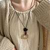 Resin Pendant Adjustable Waxed Cord Long Necklaces for Women FS-WG1D1FB-02-2