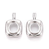 925 Sterling Silver Rectangle Blank Bezel Cup Pendant Cabochon Settings STER-T008-86P-1