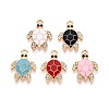 Alloy Rhinestone and Enamel Pendants PALLOY-T092-40G-1