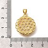 Brass with Natural Shell Carved Pendants KK-Z091-07G-02-3