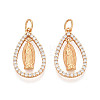 925 Sterling Silver Micro Pave Clear Cubic Zirconia Religion Pendants STER-N016-107G-1