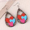 Valentine's Day Wood Dangle Earrings FS-WG2DDA3-04-2