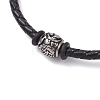 Braided Leather Cord Bracelets BJEW-JB11387-04-3