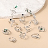 12Pcs Alloy Rhinestone Cuff Rings PW-WGFF40C-01-2