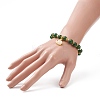 Natural Gemstone Beaded Stretch Bracelet with Glass Rabbit Charms for Women BJEW-JB09093-3
