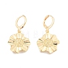 Brass Flower Dangle Leverback Earrings for Women EJEW-N012-94-1