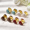 Brass Enamel Hoop Earrings EJEW-P333-06G-1